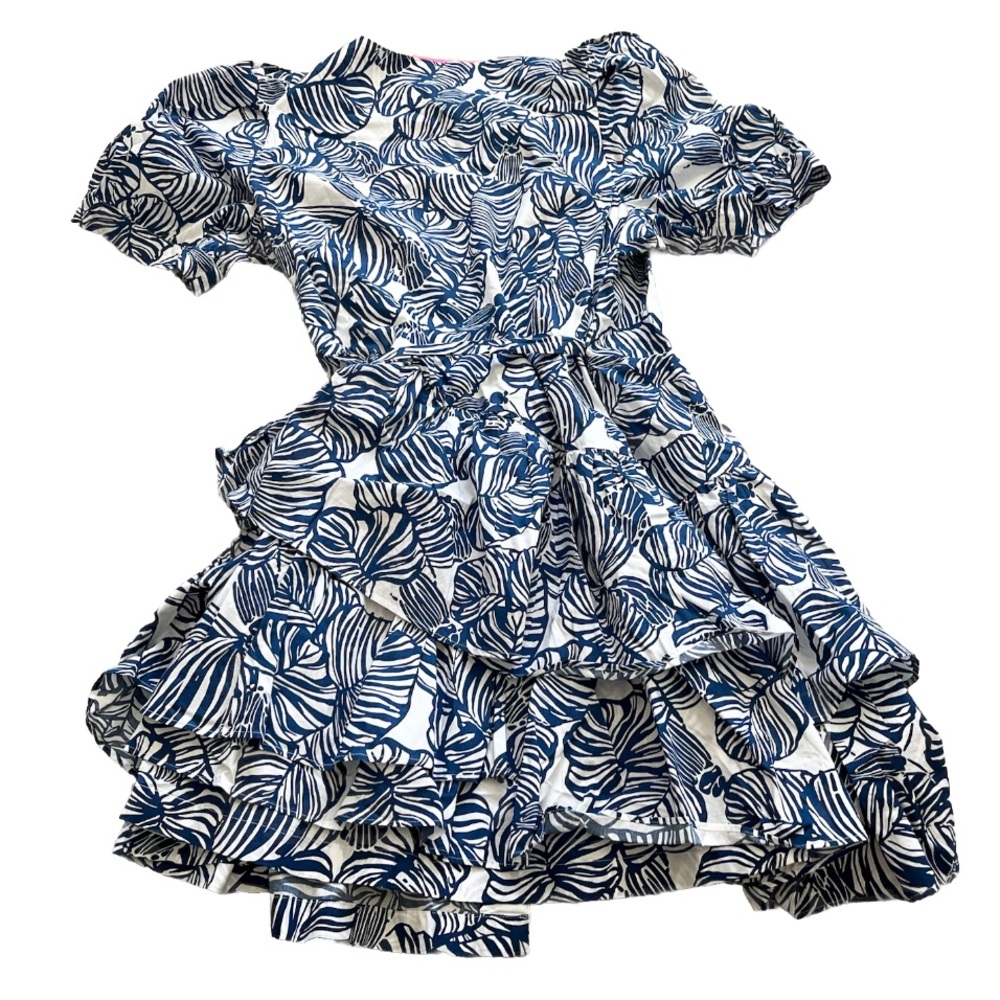 LILLY PULITZER NWT Alexandria Elbow Sleeve Cotton Wrap Dress Size 16 Trendy Chic - Picture 3 of 8